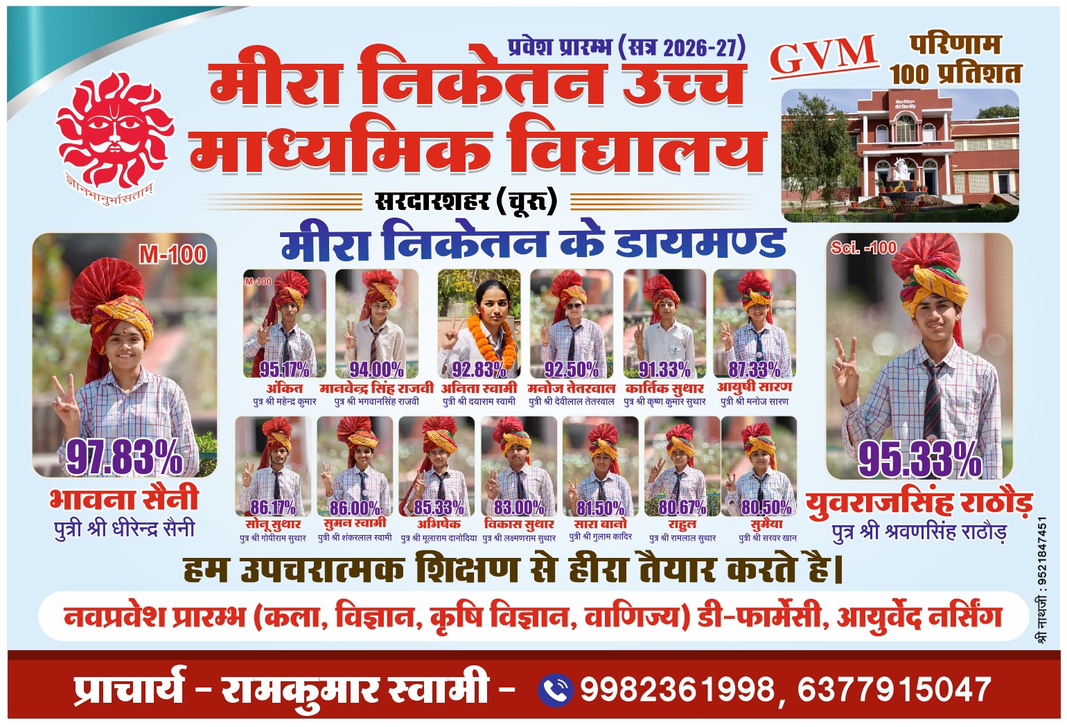 Meera Niketan admission and result announcement